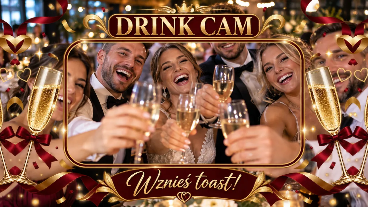 Ramka Drink cam: Elegancka z toastem