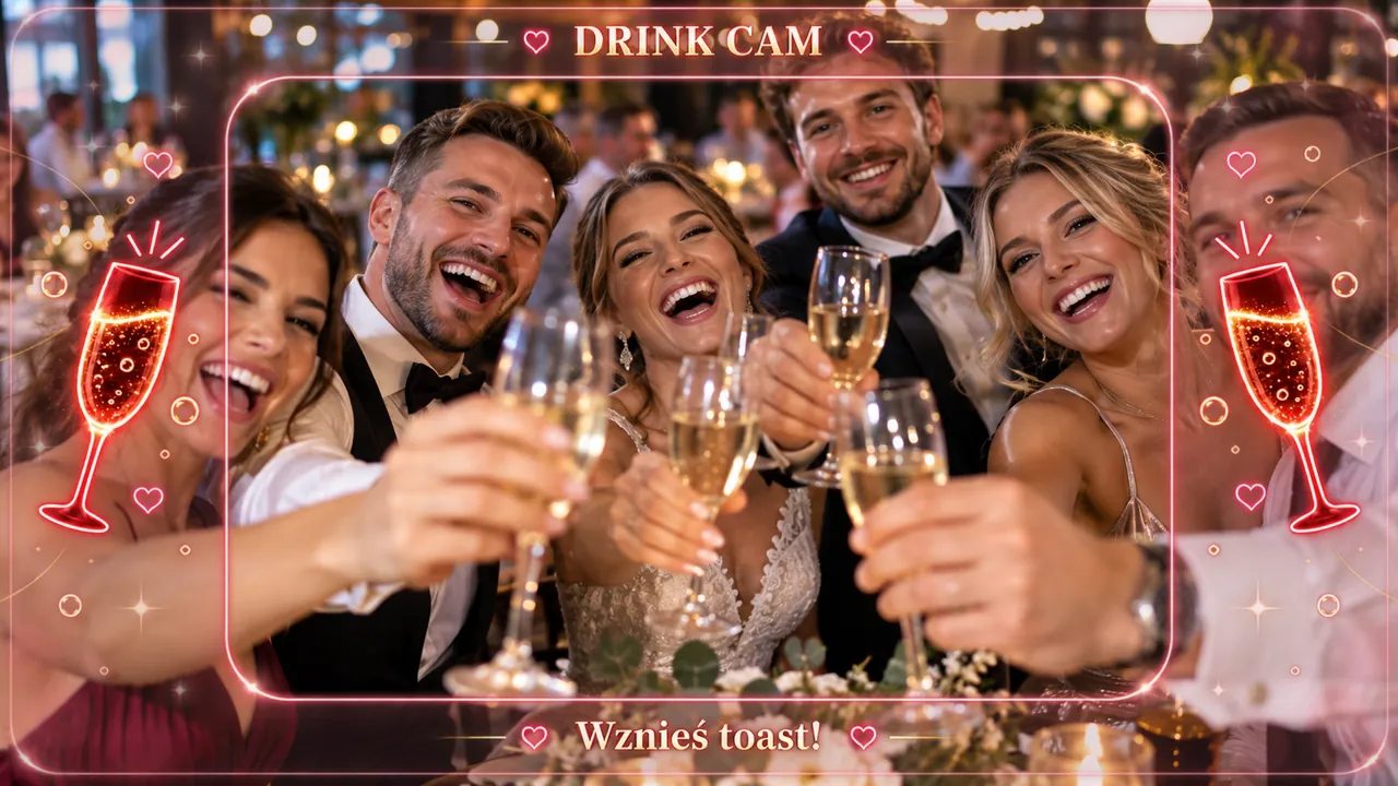 Ramka Drink cam: Neonowa różowa